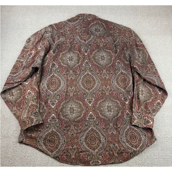 Bill Blass Men Large Multicolor Paisley Button Down Shirt - Picture 2 of 12